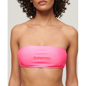 Superdry Logo Bandeau bikini top - Pink (Paparazzi Pink)
