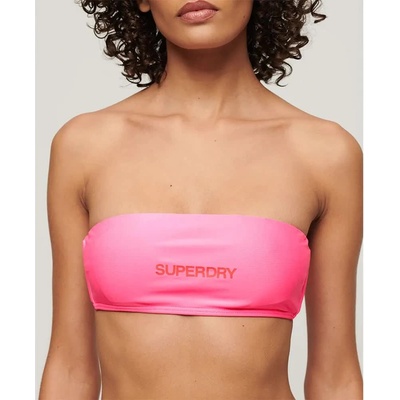 Superdry Logo Bandeau bikini top - Pink (Paparazzi Pink)