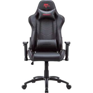 FragON Геймърски стол FragON 2X Series V2, изкуствена кожа, до 130kg, стандартна с люлееща функция, 2D регулируеми подлакътници, газов амортисьор клас 4, лумбална и шийна възглавница, черен (FRGN_2X_R2_BLACK