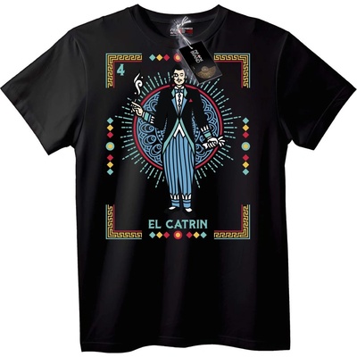 NOONEBRAND Тениска El Catrin Фолк Изкуство - M, Black