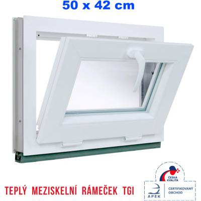 ERKADO Plastové okno 500 x 400 mm bílé sklopné
