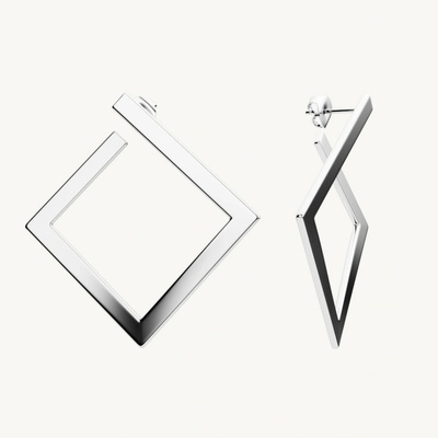 SilveAmo stříbrné náušnice Cube C22074