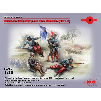 ICM French Infantry on the March 1914 4 figúrky 1:35
