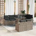 vidaXL Градински Софа Комплект 9 бр. Сив (3357762)