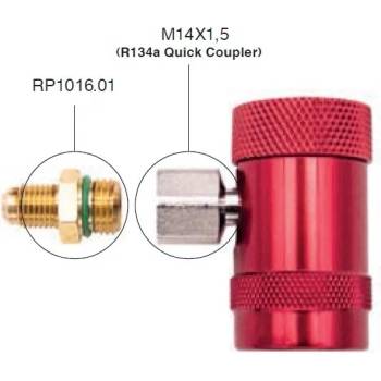 Image 1 of Errecom - Италия RP1016.01 - Адаптер за бърза връзка R134a 1/4 SAE (M) x M14x1.5 (M)