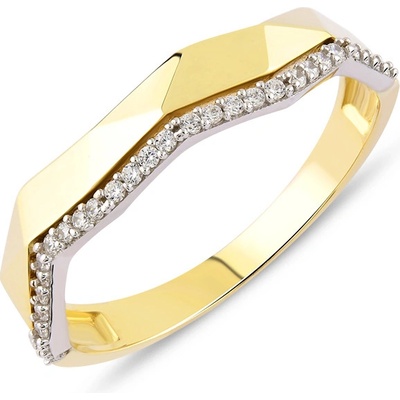 Lillian Vassago Zlatý prsten s čirými zirkony LLV06 GR106