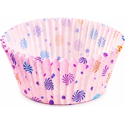 Cake star papírové košíčky na muffiny a cupcakes barevné 50x30 mm 100ks vzor 14