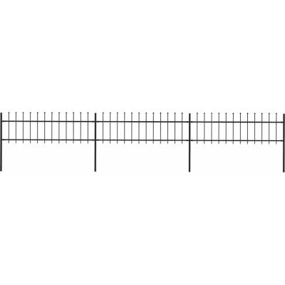 OMAXI Zahradní plot s kopím nahoře ocelový 504 x 60 cm černý 710167