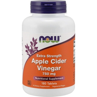 Now Foods Apple Cider Vinegar Extra Strength Jablečný ocet 750 mg 180 tablet