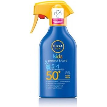 Nivea Sun Kids Protect & Care Детски слънцезащитен спрей с помпа SPF50+ 270 мл