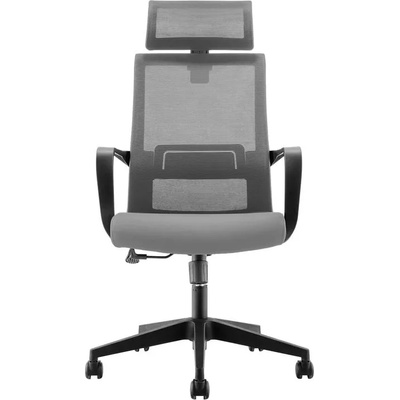 Директорски стол RFG Smart HB, дамаска и меш, Tilt механизъм, до 120 kg, тъмносива седалка, сива облегалка