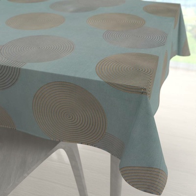 Biante Sametový čtvercový ubrus Tamara TMR-058 Designové kruhy na modrošedém 90x90 cm