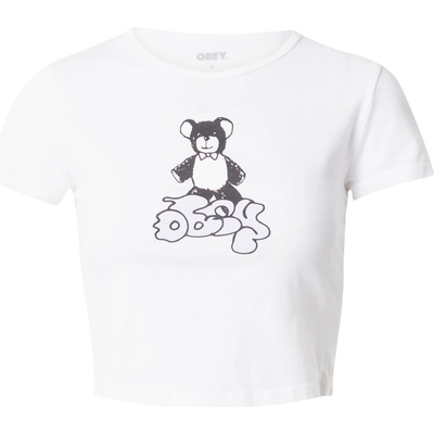 Obey Тениска 'TEDDY BEAR' бяло, размер XS