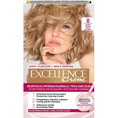 L'Oreal Excellence Barva na vlasy Creme 8 Světle blond 192 ml