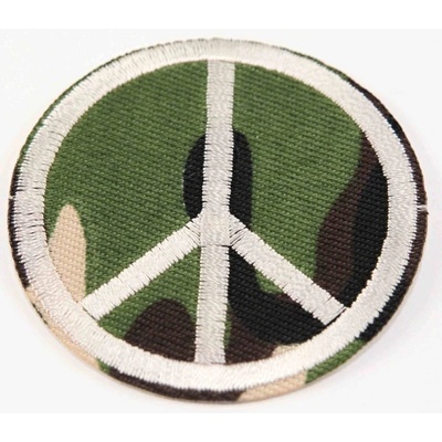 Nažehľovacia záplata - HIPPIE - priemer 5 cm - khaki