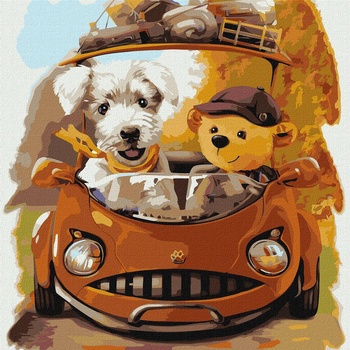 Ideyka Рисуване по номера с акрилни бои върху платно на подрамка - 40 х 40 - Приятелско пътуване