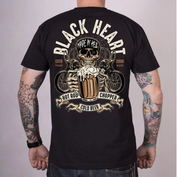 Black heart Мъжка тениска BLACK HEART - BEER BIKER - Black - 14017
