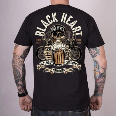 Black heart Мъжка тениска BLACK HEART - BEER BIKER - Black - 14017