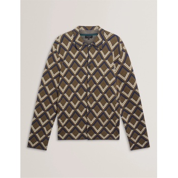 Ted Baker Яке Ted Baker Men's Jacquard Fitted Hybrid Jacket - Khaki