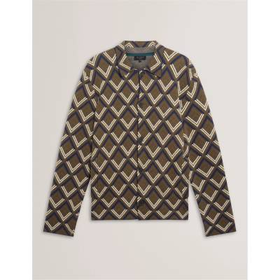 Ted Baker Яке Ted Baker Men's Jacquard Fitted Hybrid Jacket - Khaki