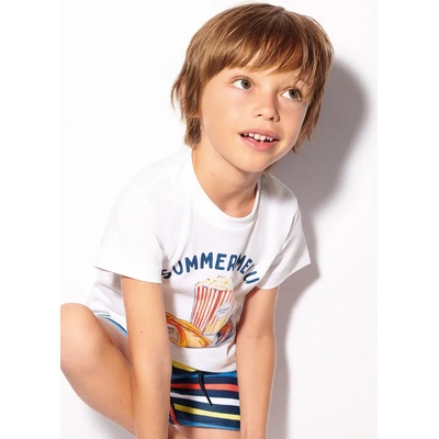 MAYORAL Тениска с къс ръкав summer snacks за момче Майорал в бяло