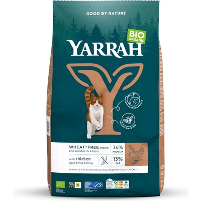 Yarrah Organic bez pšenice s kuracím mäsom a rybami 2,4 kg