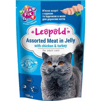 Leopold kuracie a morčacie želé pre mačky 100 g