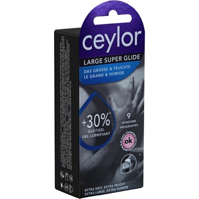 Ceylor Single Large Super Glide extra wide with 30% more cream lubricant 9 ks