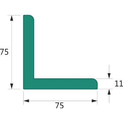 5 ks - Penový polyetylén Profil L75x75 (1ks=2bm)