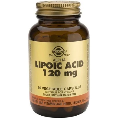 Solgar Хранителна добавка Алфа-липоева киселина (тиоктова киселина) , Solgar Alpha Lipoic Acid 120mg 60caps