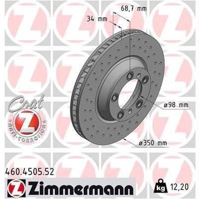 Brzdový kotúč ZIMMERMANN 460.4505.52