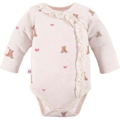 Eevi Body rozopínacie s dlhým rukávom Hearts&Bears ecru