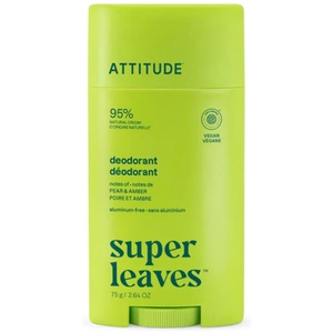 ATTITUDE Натурален дезодорант Super Leaves, круша и амбра, 75 г
