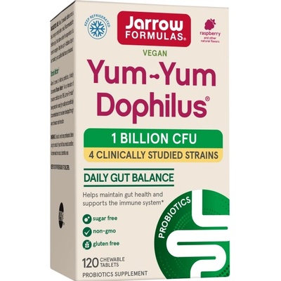 Jarrow Formulas Yum-Yum Dophilus® 1 Billion Natural Raspberry [120 Дъвчащи гел капсули] Малина