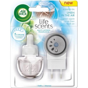 Air Wick Essential Oils Elektrický osviežovač vzduchu strojček a náplň prádlo vo vánku 19 ml