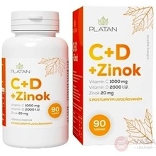 Platan Vitamín C + D + Zinok tabliet s postupným uvoľňovaním 90 ks