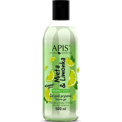 Apis Natural Cosmetics Energy Shot Mint & Lime energizujúci sprchový gél 500 ml