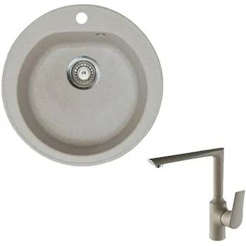 Image 1 of Tedan XGranit XVenera, бежова и Смесител ELEGANT бежов (113004 + 555)