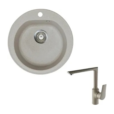 Tedan XGranit XVenera, бежова и Смесител ELEGANT бежов (113004 + 555)