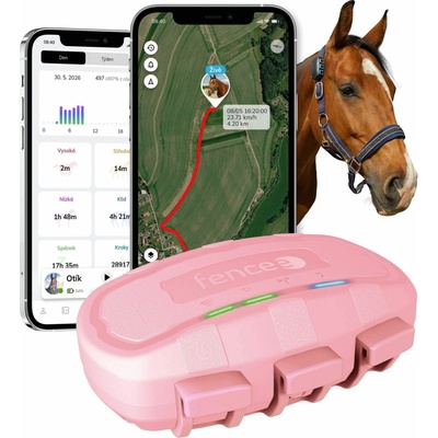 Fencee Chytrý lokátor pro koně fencee EquiGPS Track, růžový