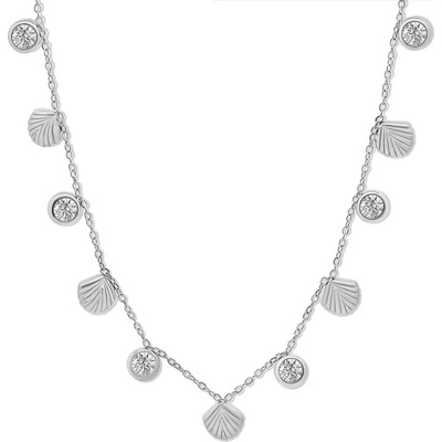 CO88 Dámsky oceľový náhrdelník s mušľami C88CN-26478