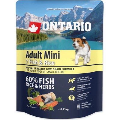 Ontario Adult Mini 7 Fish and Rice 0,75 kg