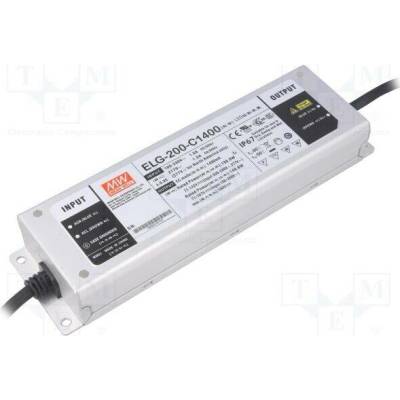 MEAN WELL ELG-200-C1400 Napájecí zdroj: spínaný; LED; 198,8W; 71÷142VDC; 1400mA; IP67; 92%