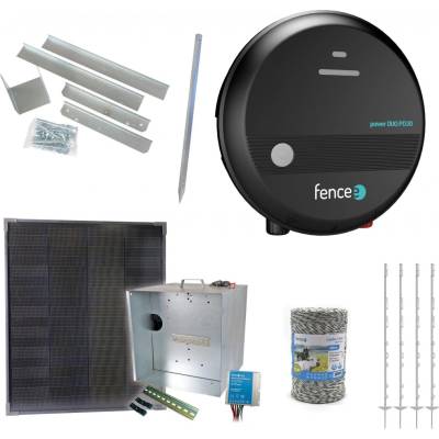 Fencee Expert sada solární ohradník - Kompletní přenosná schránka + 3J zdroj, panel 40 W, lanko 3 mm