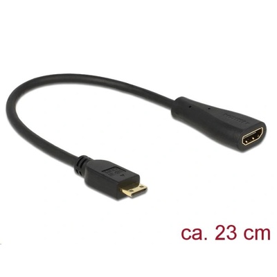 Delock Адаптер Delock, Micro HDMI, HDMI, 23 cм, Черен (delock-65650)