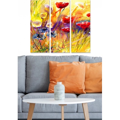 ASIR Obraz na MDF 3ks ROZKVETLÁ LOUKA 20 x 50 cm