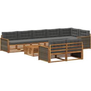 vidaXL Комплект дивани за открито 9 бр (3383530)