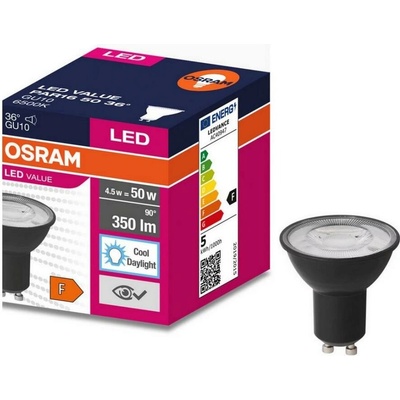 Ledvance LED Žiarovka VALUE PAR16 GU10/4,5W/230V 4000K 36° čierna P225227