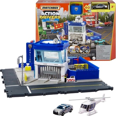 Matchbox Action Drivers Dobrodružný Herní set Policejní stanice se světly a zvuky