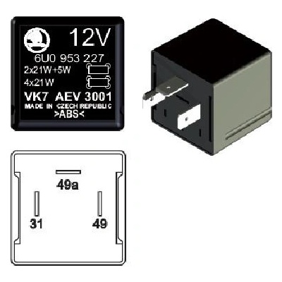 Přerušovač blinkrů 12V AEV 3001 – Zboží Mobilmania